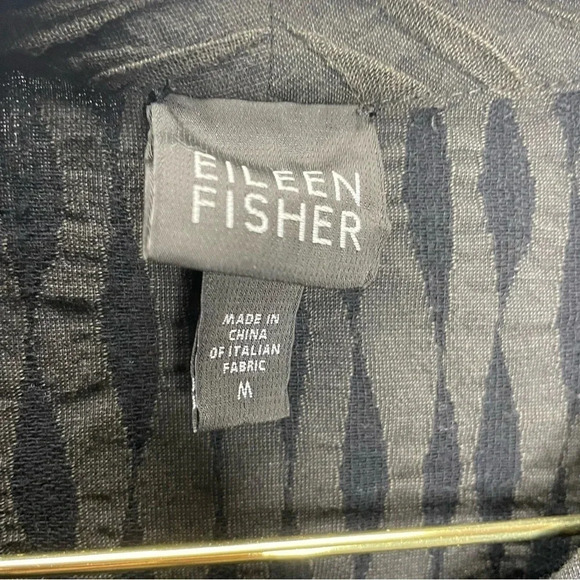 Eileen Fisher 3D Crinkle Minimalistic Quiet Luxury Full Zip Gray Jacket - Picture 4 of 7